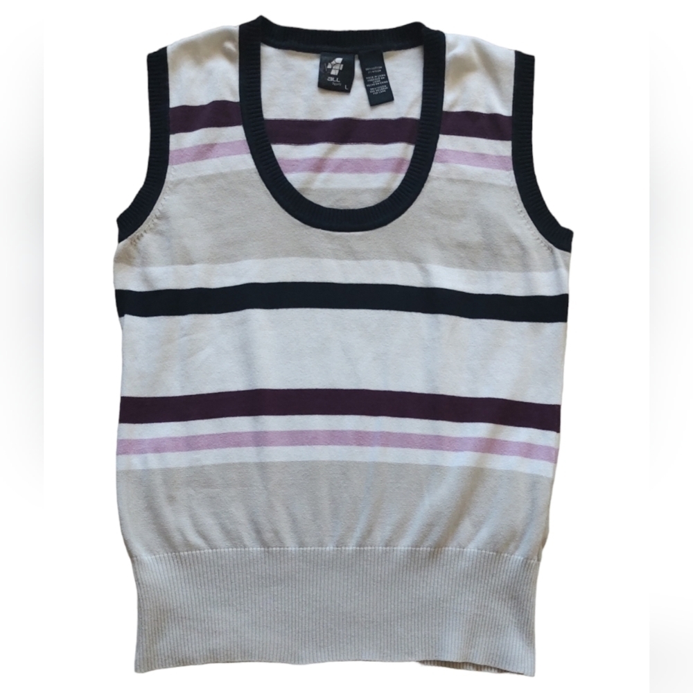 ALL by JOFIT Multi Color Striped sleeveless Blouse Sz.L